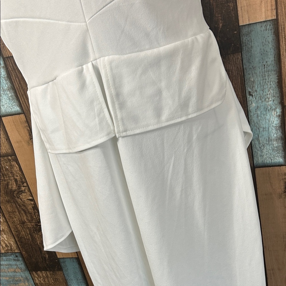 Chic Asymmetrical White Dress - Picture 6 of 15